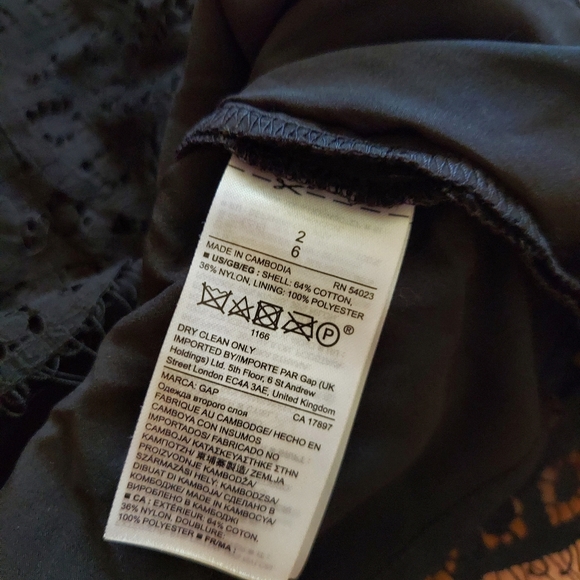 GAP black lace sleeveless dress size 2 - Picture 5 of 9